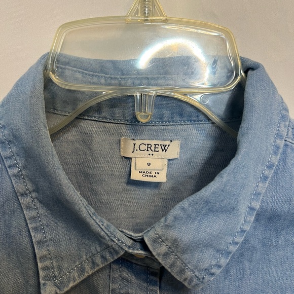 J. Crew sleeveless, tie front denim shirt. Size 8. - Picture 3 of 4